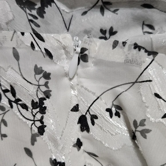 Lulu's White Floral Wrap Mini Dress with Long Bishop Sleeves - Picture 8 of 9